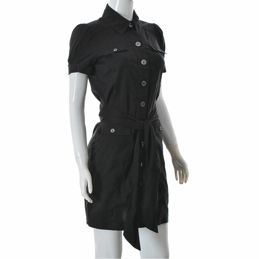 Diane Von Furstenberg Black Button-down Safari Shirt Dress Size 0